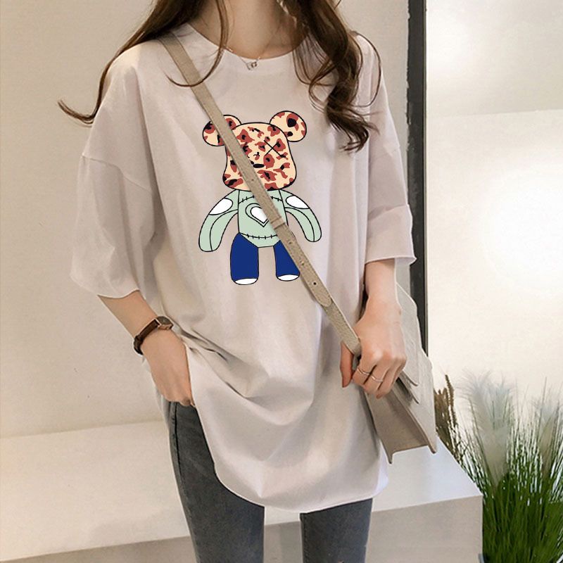 THISTLE - Oversize Tee Tshirt Wanita Model Longgar Motif Bear Leopard
