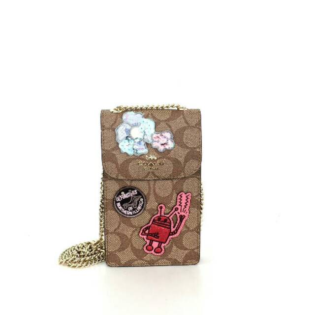 COACH Keith Haring Signature Patches North/South Phone tas selempang slingbag crossbody