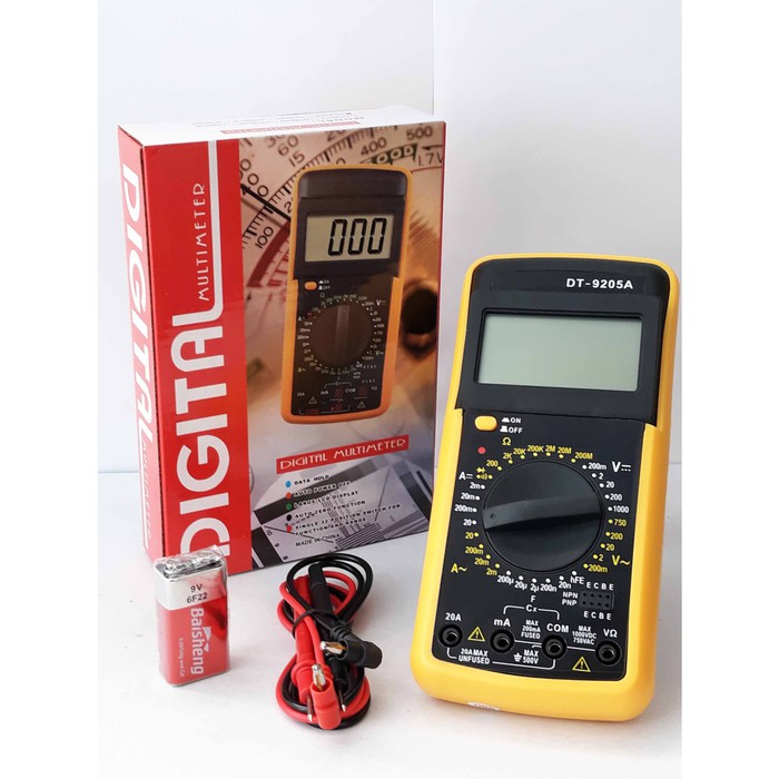 DIGITAL MULTITESTER DT-9205A / MULTITESTER AVOMETER DIGITAL DT-9205A MURAH