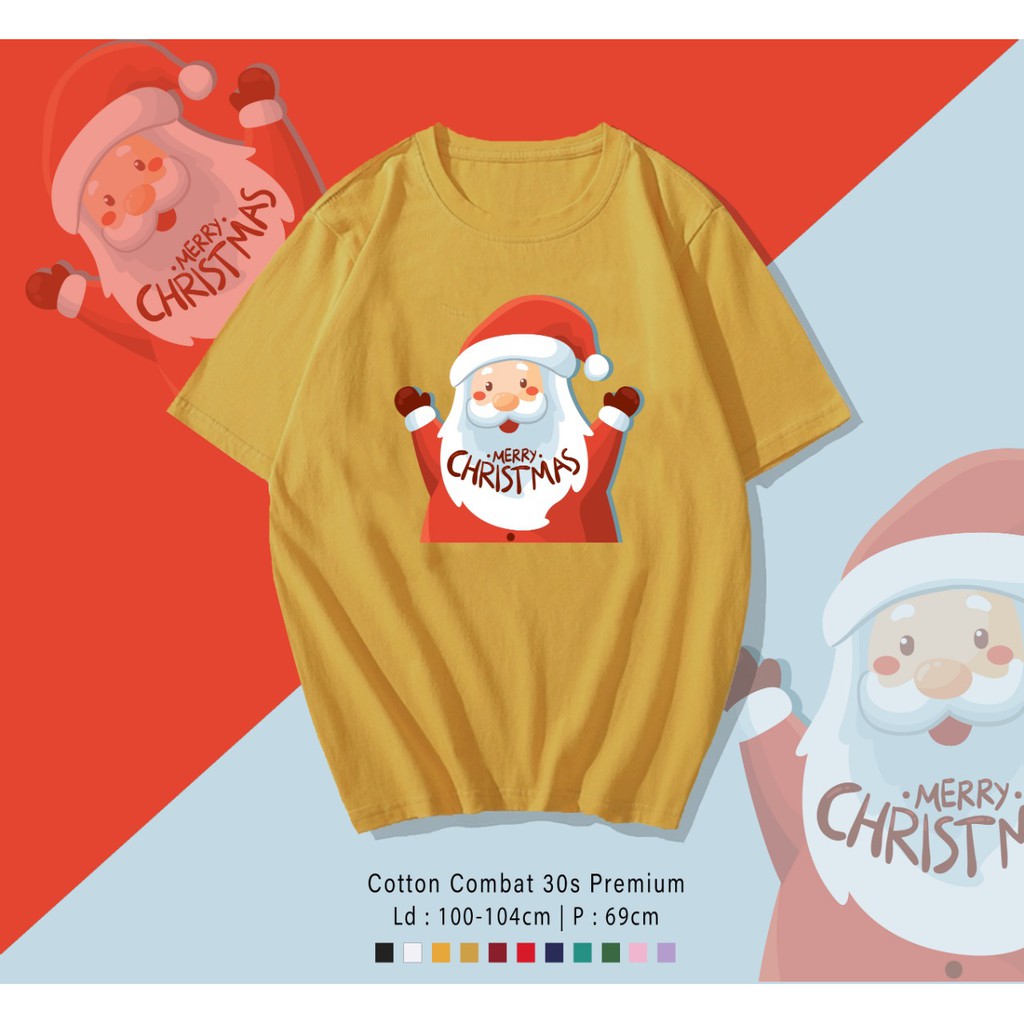 FREE CUSTOM NAMA - SANTA CLAUS YEY T-SHIRT / KOAS UNISEX CEWEK COWOK / CUSTOM EDISI NATAL