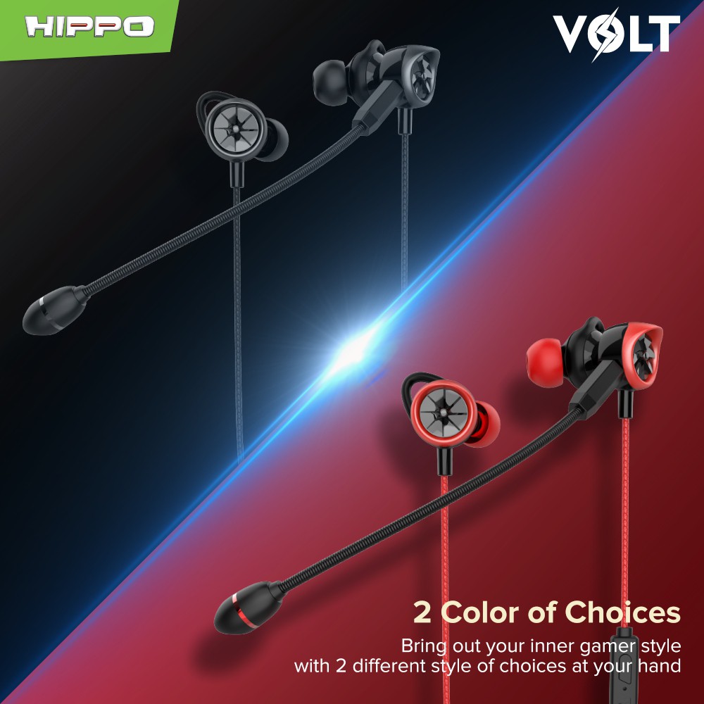 Handsfree Hippo Volt Dual Microphone - Headset Gaming Volt Hippo grs 3 th