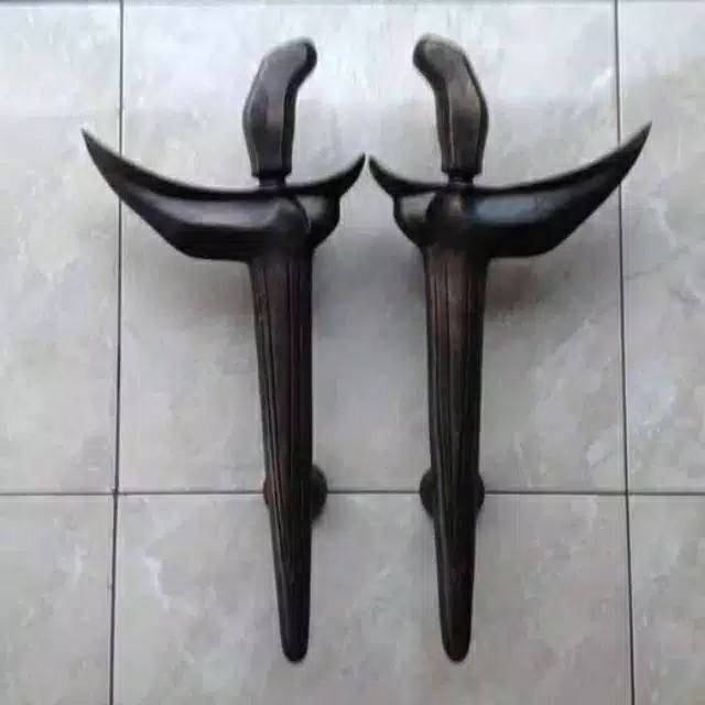 Handle Pintu Rumah Pagar Kuningan Antik Murah Motif Keris 46cm