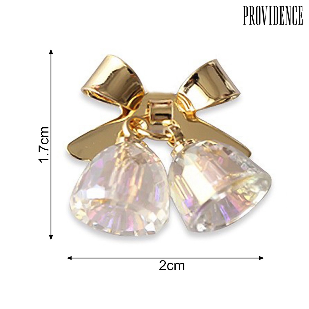 Providence Nail Bell Decor Exquisite Workmanship Bow-knot Transparent 3D Jingle Bell Nail Art Decorations for Girl