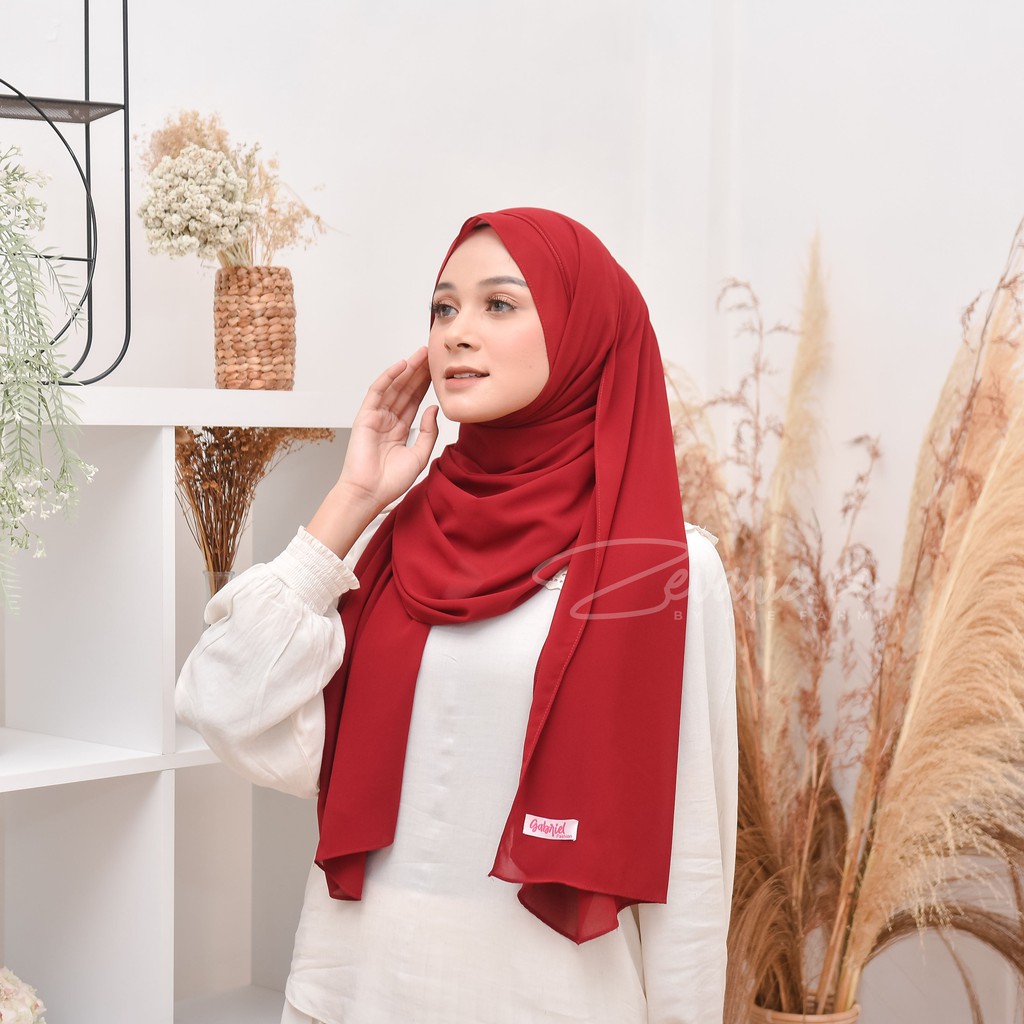 Promo Puncak 6.6 Big Sale | Balqis Pashmina / Pashmina Double Layer Best Material Armany Super Jatuh Mudah Dibentuk Tidak Licin Ukuran Panjang 200 cm By Zevanic.co-MERAH ATI