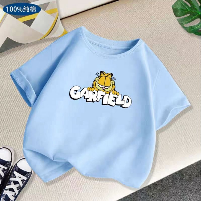 Kaos Distro Anak Cewe/Cowo GARFIELD Baju Oblong Anak Unisex Pakaian Anak Cewe Cowo