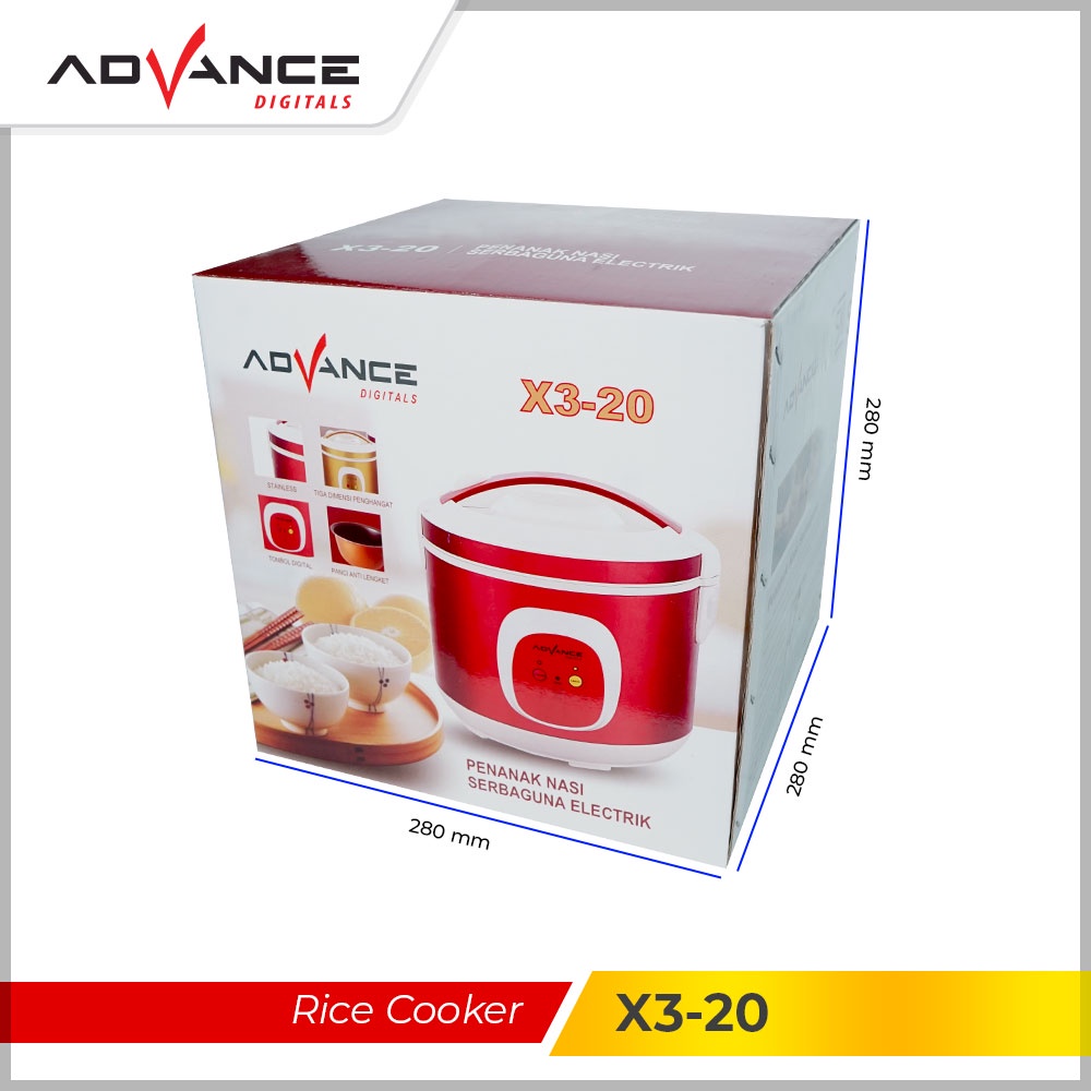 【CUCI STOCK】ADVANCE Rice Cooker 1.8L Penanak Nasi Serbaguna X3-20 Garansi Resmi 1 tahun