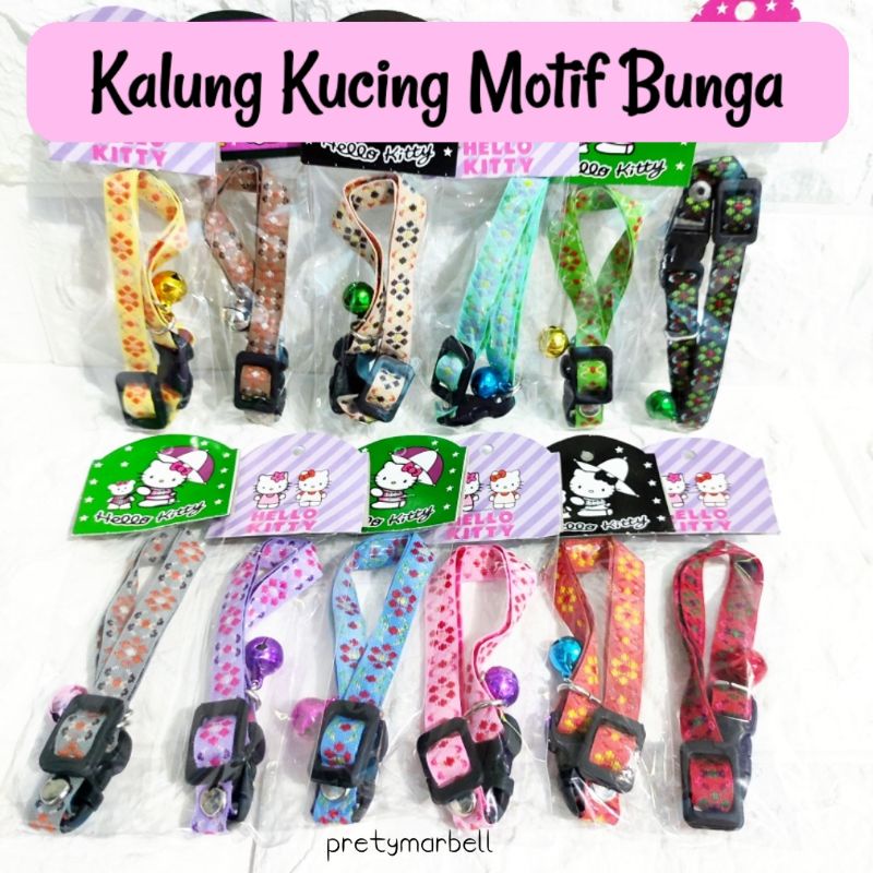 Kalung Kucing Motif Bunga Aksesoris Hewan Murah