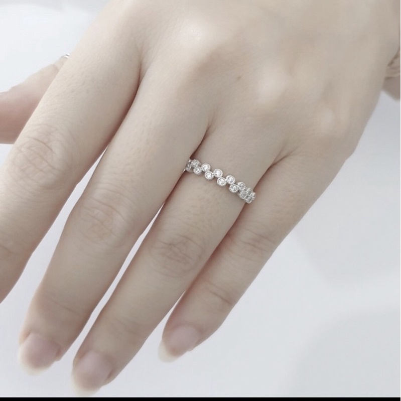 Cincin perak 925 lapis emas putih cincin cewek polos simple asli perak 925 S442