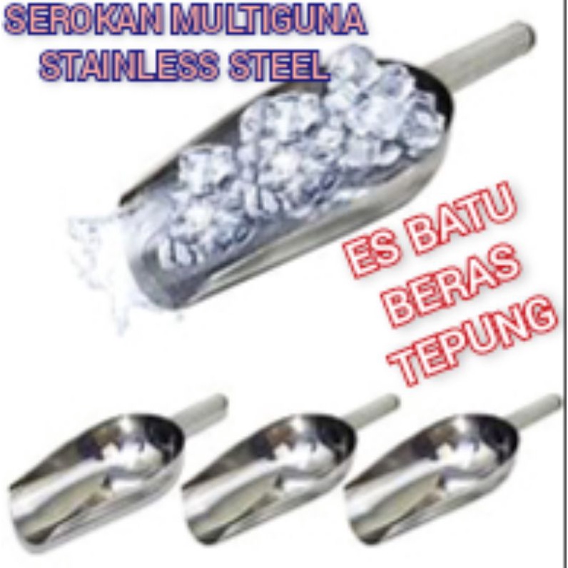 Sekop es batu gula tepung beras Stainless Steel / Skop biji kopi