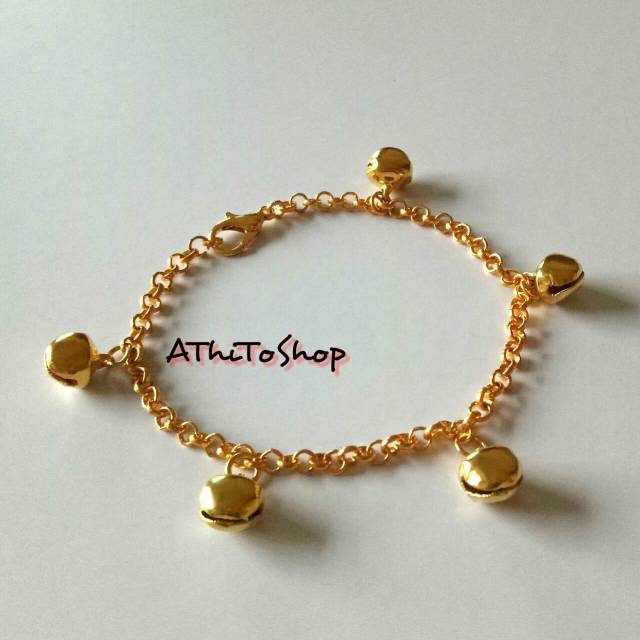 Gelang Emas Imitasi 5 Kerincingan Gelang Tangan Emas Imitasi Gelang Kaki Anak Emas Imitasi