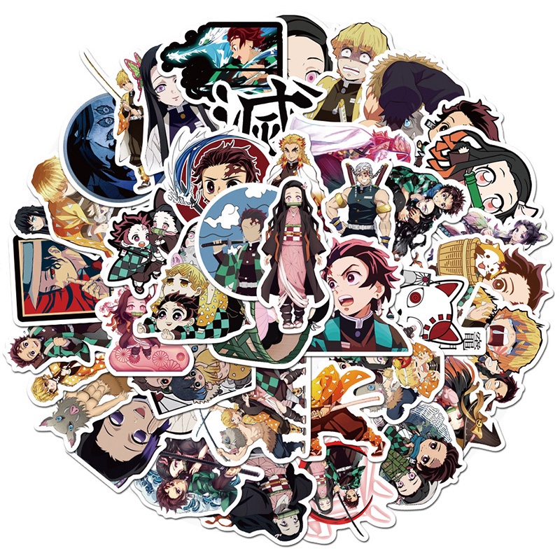 Stiker Desain Anime Naruto One Piece Demon Slayer Haikyuu Hunterxhunter Attacks On Titan