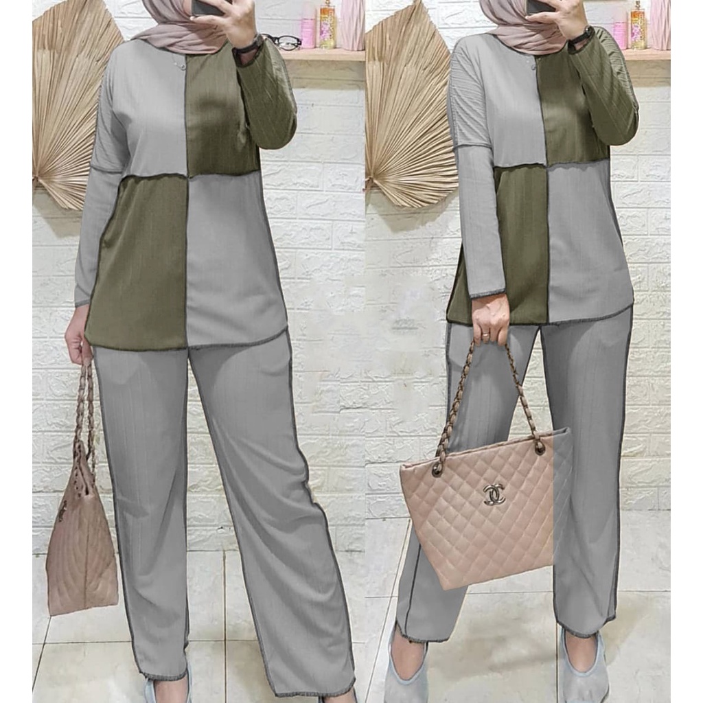 PAKAIAN WANITA SETELAN CELANA CELLO FASHION TERKINI DMR