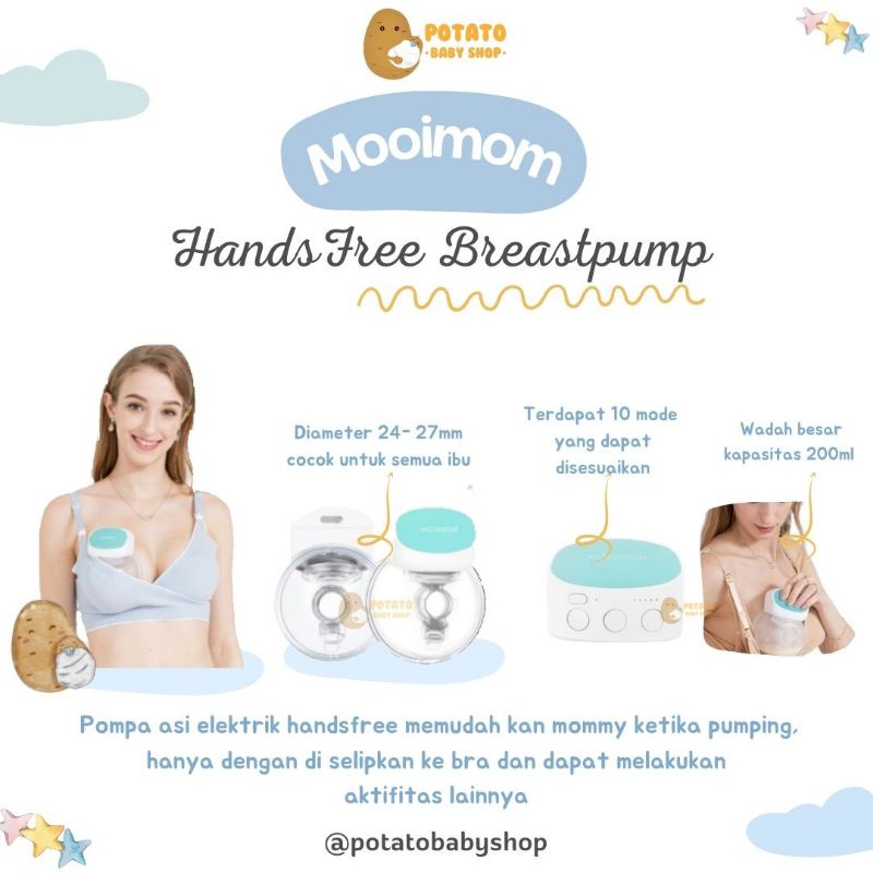 Mooimom HandsFree Wireless Electric Breast Pump M2 - Pompa ASI Elektrik Wireless