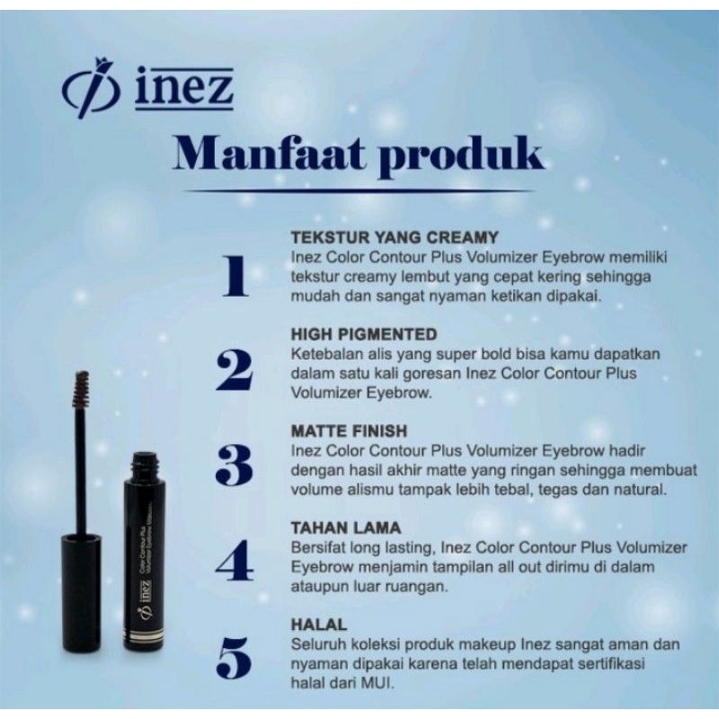 Inez Color Contour Plus Volumizer Eyebrow/Eyebrow Mascara 100% ORIGINAL