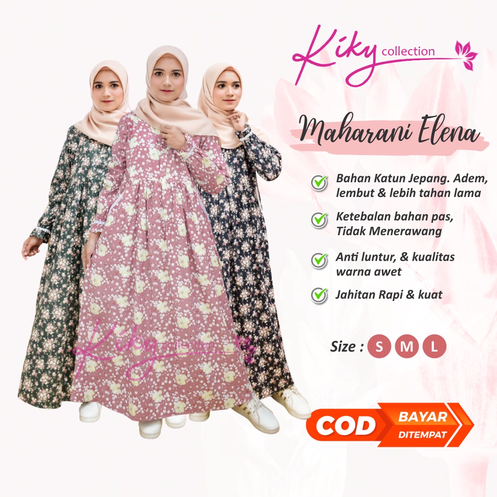 Baju Gamis Wanita Dress Maharani Muslim Dewasa Fashion Syari Pakaian Syar i Perempuan Kekinian Murah