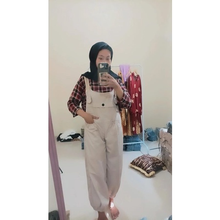 Jiel jumpsuit overall /overall atasan wanita jumswit/jumpsuit baju celana bahan katun