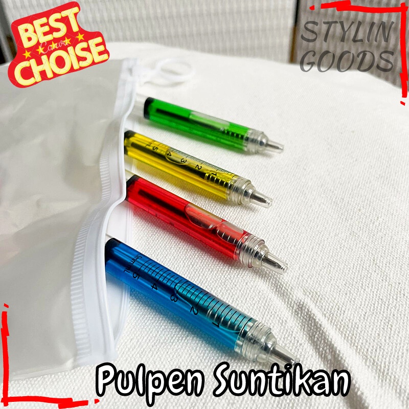 

PULPEN CETEK SUNTIK PENA PEN GEL CAIRAN WARNA BOLPOINT SUNTIK CAIRAN WARNA PULPEN UNIK READY