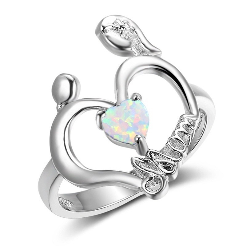 New jewelry European and American fashion mom mother's day opal ring