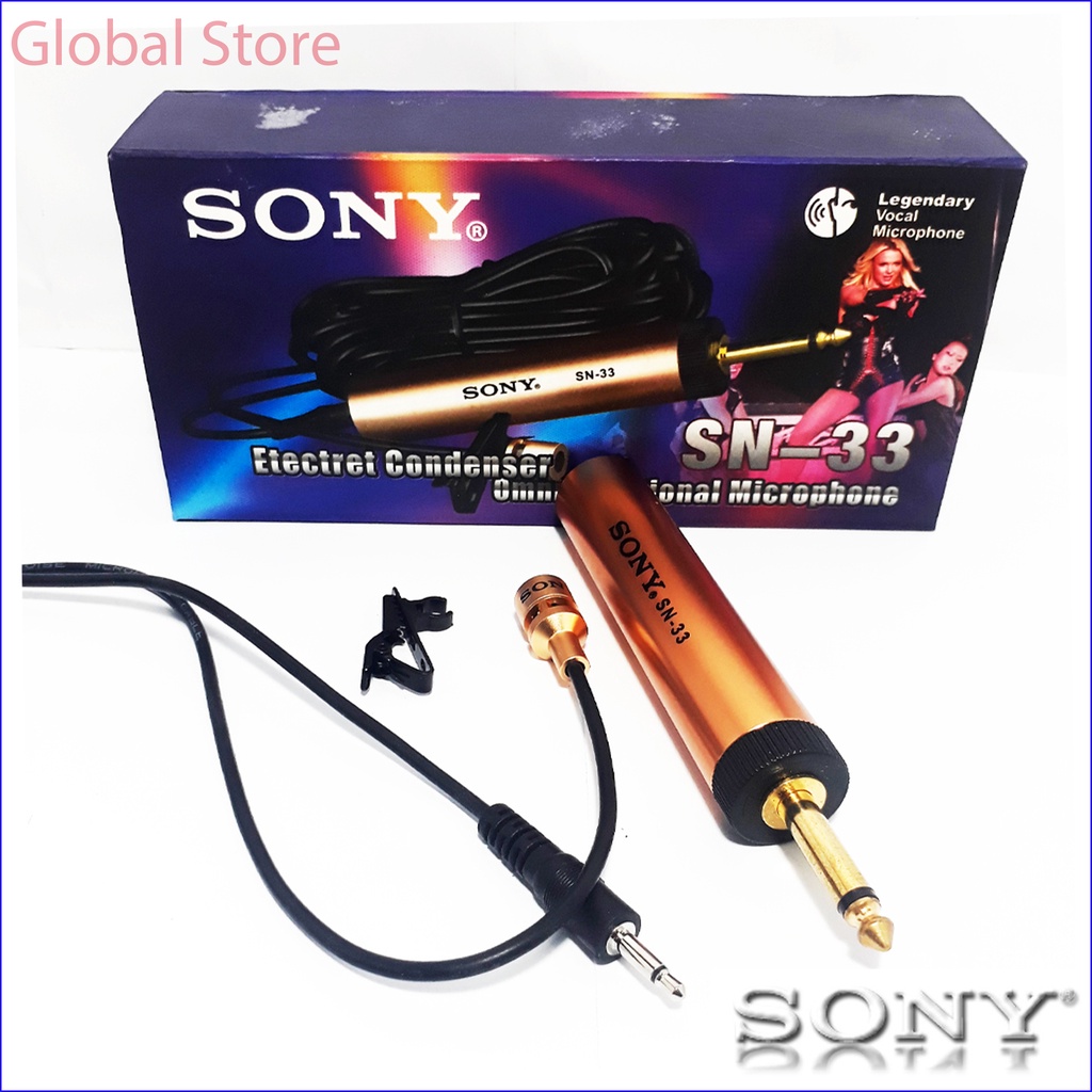 SONY Condenser Clip On Microphone SN -33 (Mic Jepit / Mic Imam)