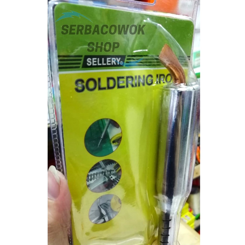 Soldering Iron Solder Listrik Gagang Kayu 100 Watt Sellery Termurah