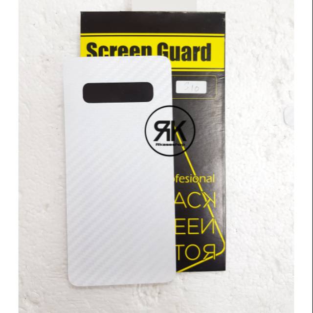 carbon fiber Samsung S10 back screen guard anti gores BELAKANG