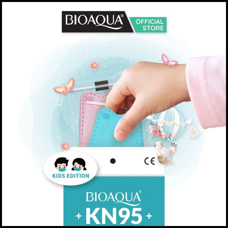 BIOAQUA Disposable Mask EVO Anak Motif N95 KN95 BFE 95% Masker Kesehatan wajah Kids 4ply 10pcs