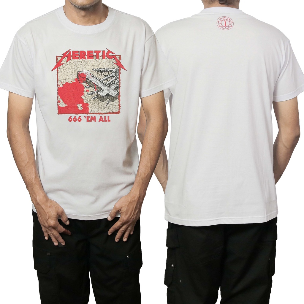 Heretic - T-shirt - 666 'Em All - White