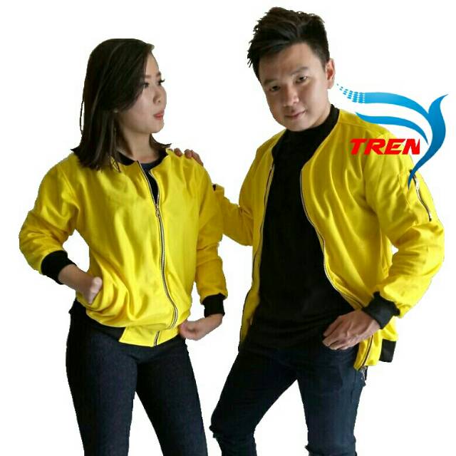 TREN JAKET BOMBER UNISEX ( KUNING KENARI )