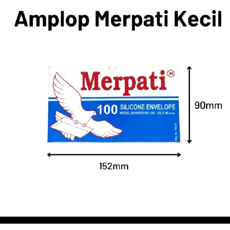 

(100 pcs) Amplop putih dengan perekat Merpati Kiky size 15.2 x 9 cm Kecil 104PPS