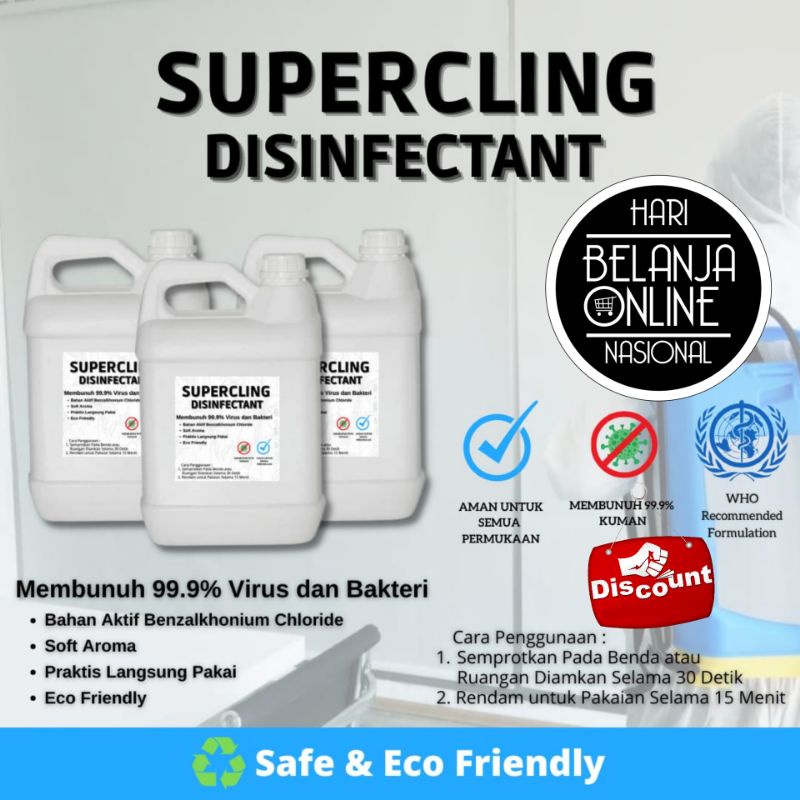 Disinfektan Antiseptic 5 Liter Konsentrat 1:20| Eco Friendly | Safe and clean