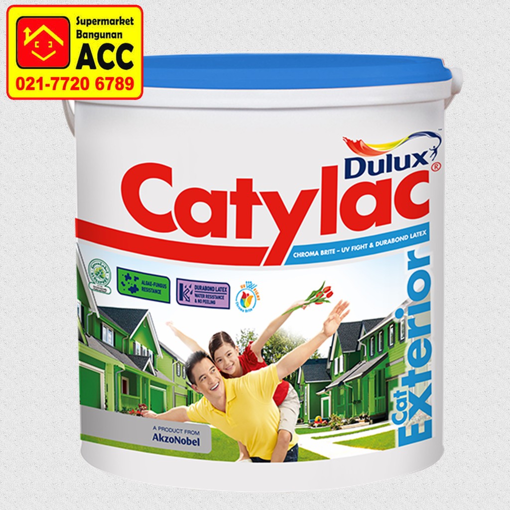  Dulux  Catylac Cat  Tembok  Exterior Medium Warna  Putih  5Kg 