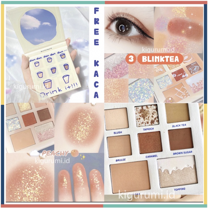 DIKALU Milktea Series 8 Warna Eyeshadow Pallete Matte Palet Waterproof FREE KACA XX042