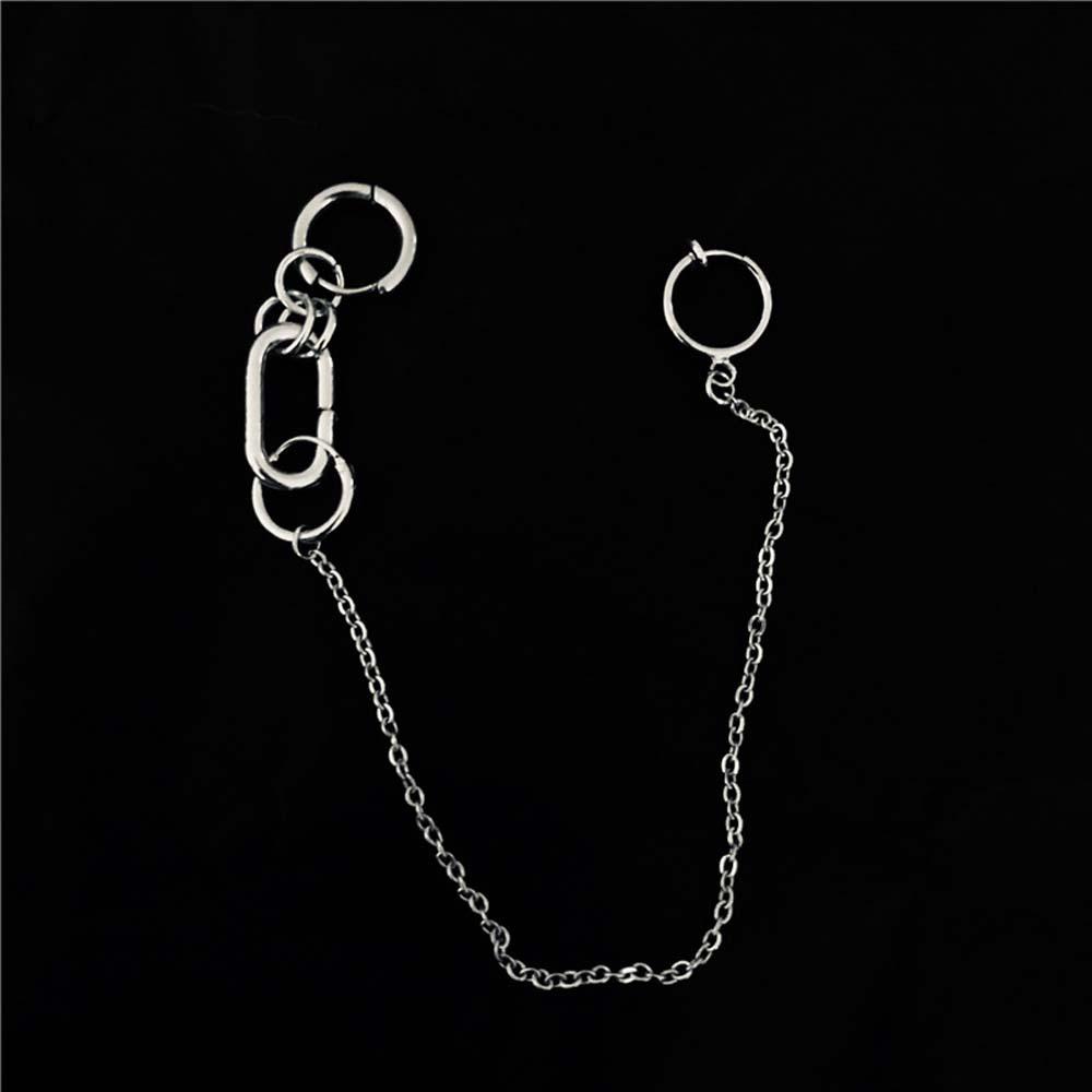 NEEDWAY Anting Hoop Keren Sederhana Untuk Wanita Punk One Piece Gadis Bibir Berlubang Palsu Cincin