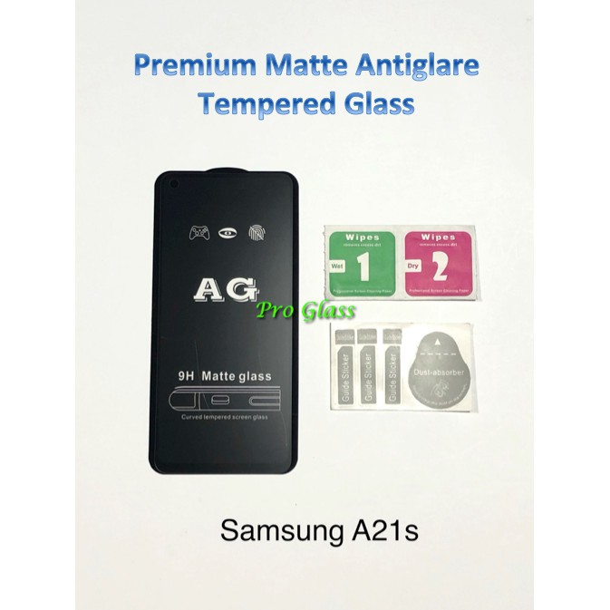 Samsung A21s FULL COVER ANTI GLARE / DOFF Premium Tempered Glass