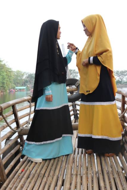 S-XL Gamis KELLY RENDA aksen rampel cantik / hijab gamis syari murah realpicture