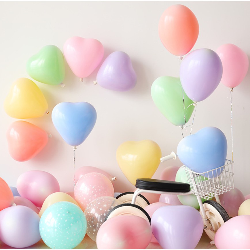 Balon Hati Macaron Pastel 10 inch 10&quot; Warna Warni Ecer Tebal Lateks Karet Balloon Pesta Party Happy Birthday Mainan Toys Anak Kids Hias Hiasan Dekor Dekorasi Decoration Ulang Tahun Wisuda Graduation Perlengkapan Color Colorful HBD Grosir Parakarya Malang