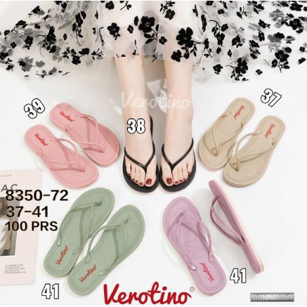 Sandal Wanita jepit Tali Kecil karet jelly Flat Verotino 8350-72