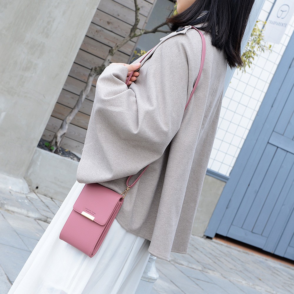 DOMPET SELEMPANG HP WANITA IMPORT KULIT TALI PANJANG HEYMANA SLING BAG KEKINIAN KOREA PREMIUM BATAM