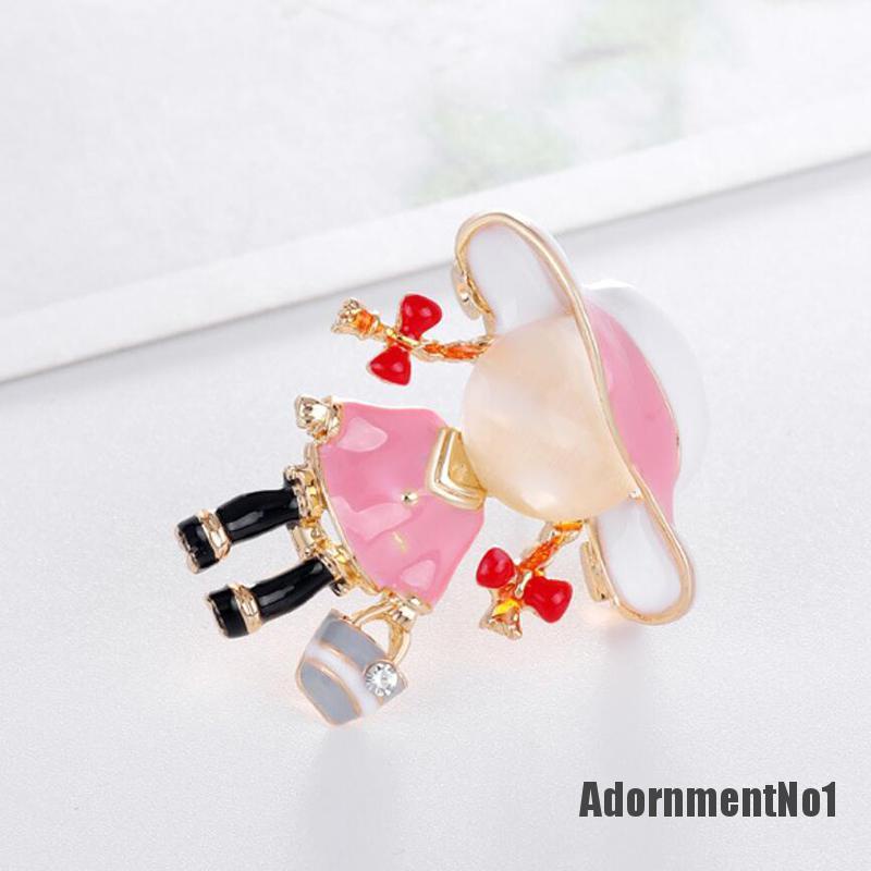 (Adornmentno1) Bros Pin Enamel Desain Ekor Kuda Hias Kristal Aksesoris Wanita