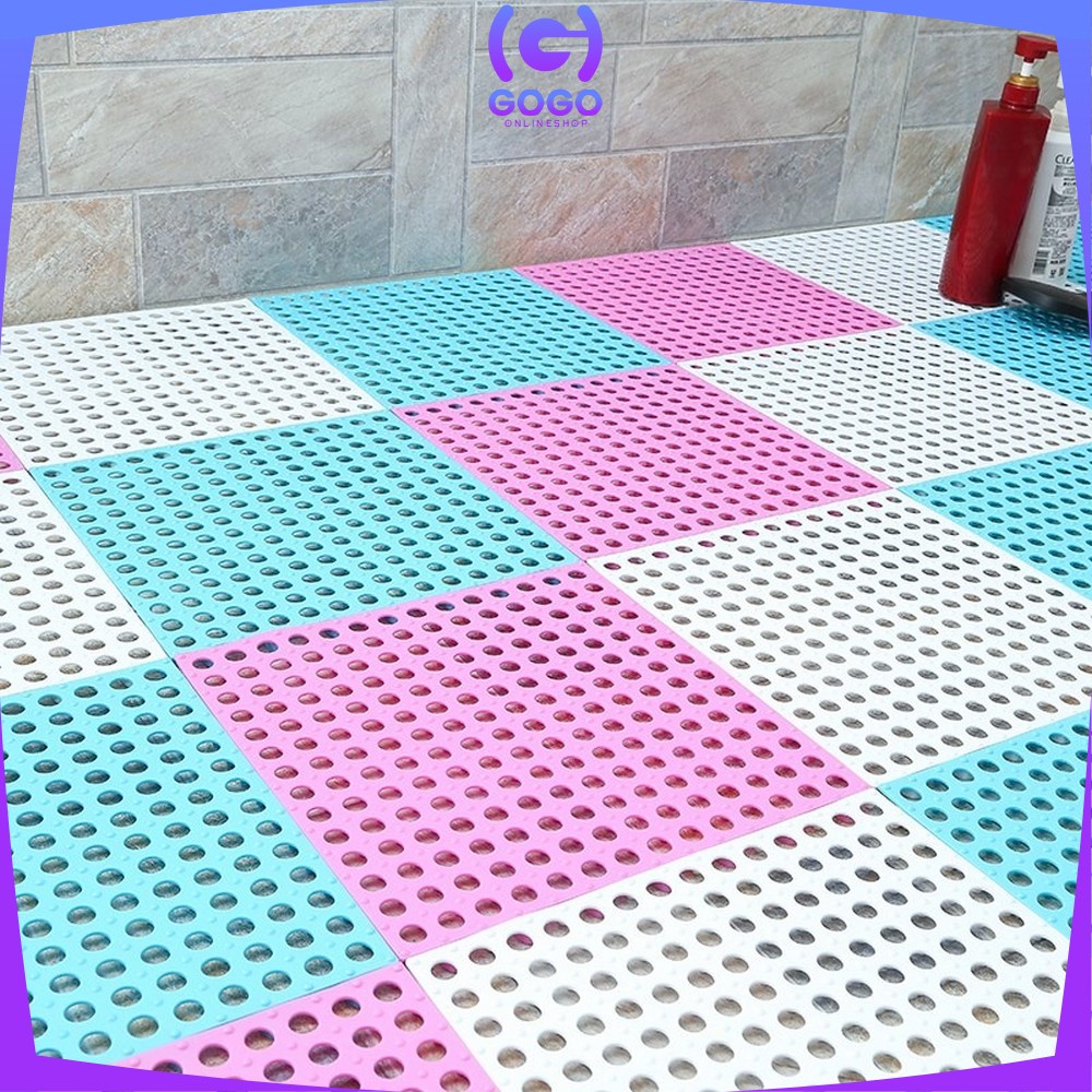 GOGO-C236 Karpet Kamar Mandi Anti Licin 30x30CM / Keset Lantai Anti Slip Polkadot Dapur Mat Non-Slip