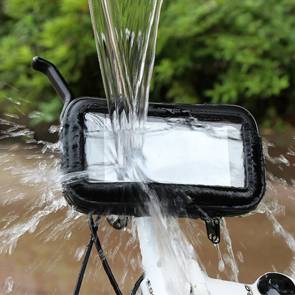 Dudukan Handphone MOTOR Sepeda SIDE Mirror HANDLE BAR Tahan Hujan WATERPROOF Phone Holder Phone Pouch Holder Mirror Stand Mount Phone Case Bag Cover Dudukan Stang