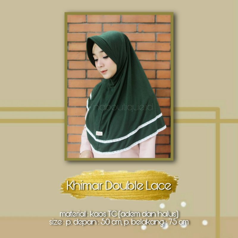 Khimar Double Lace/ Khimar Pet Renda/ Pet Antem Renda/Hijab Kaos Renda