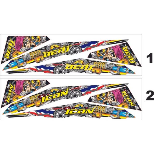 Striping variasi beat fi stiker icon beat f1 custom karakter modifikasi concept Thailand Thailook