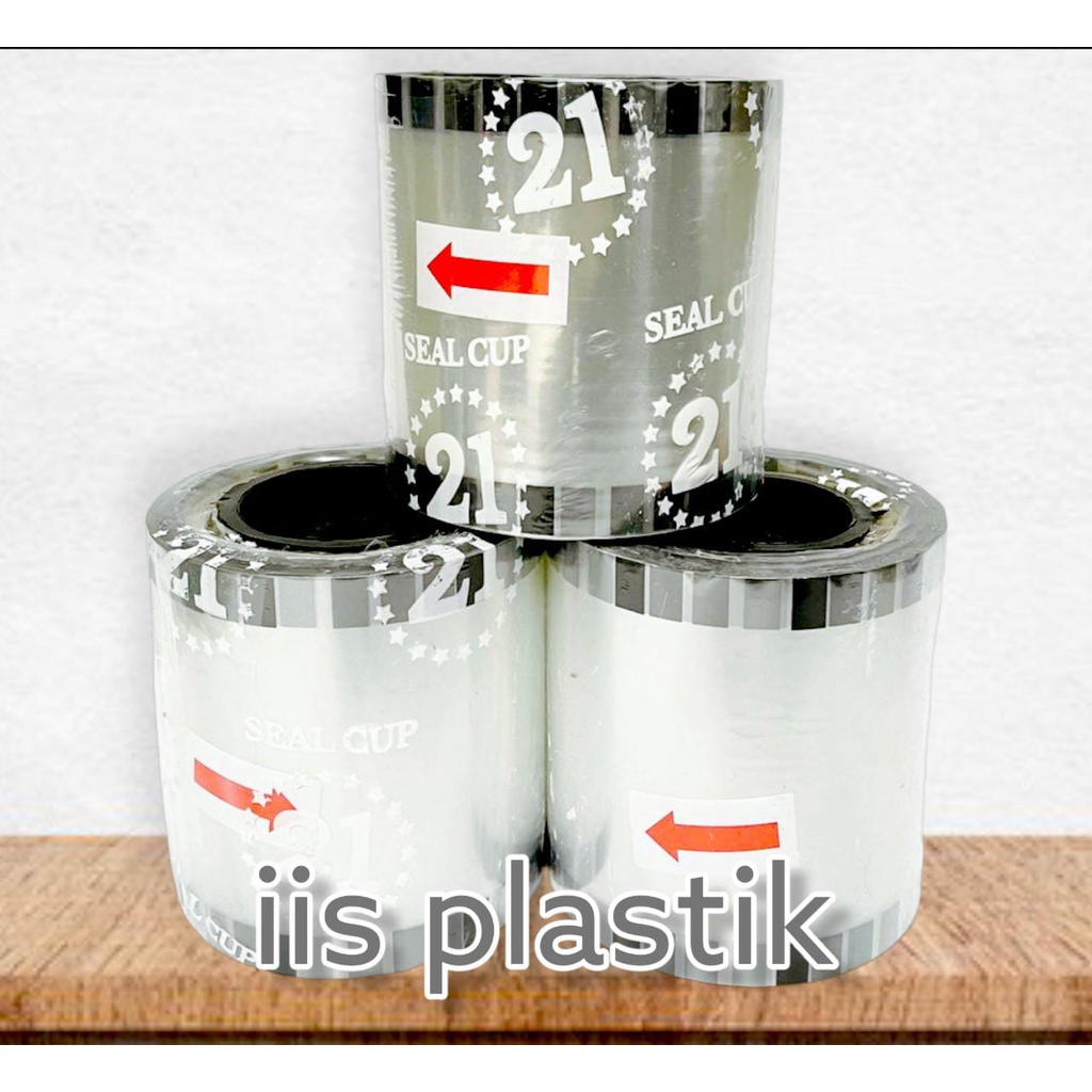 SEAL CUP DAUN TEH POLOS BUAH KARTUN 21 ( Merk random sesuai STOK ) 1000cup - PLASTIK LID SEALER CUP