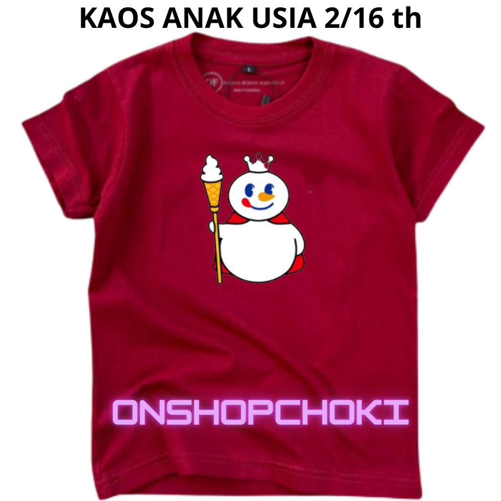 Kaos Anak Anak Ideal MIXUE Usia 2-16th Unisex Cowok/Cewek Kaos Oblong Anak Pakaian Anak