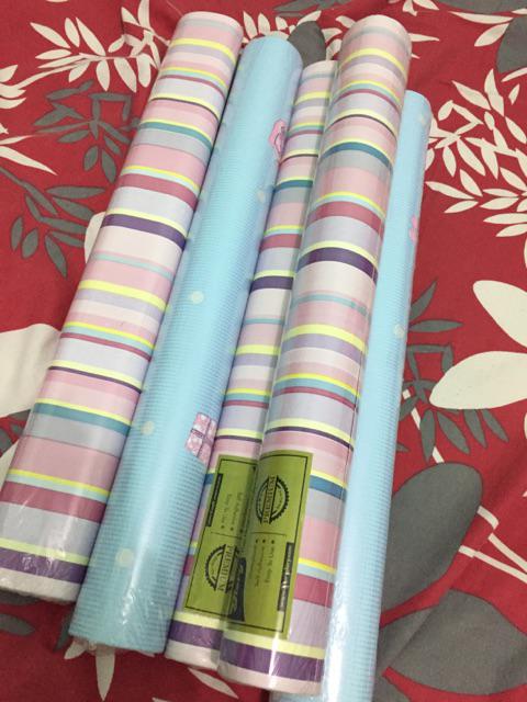 Wallpaper Sticker Dinding 45cm X 10 Meter Murah Ruang Tamu Kamar Ruang Keluarga Garis Line Warna