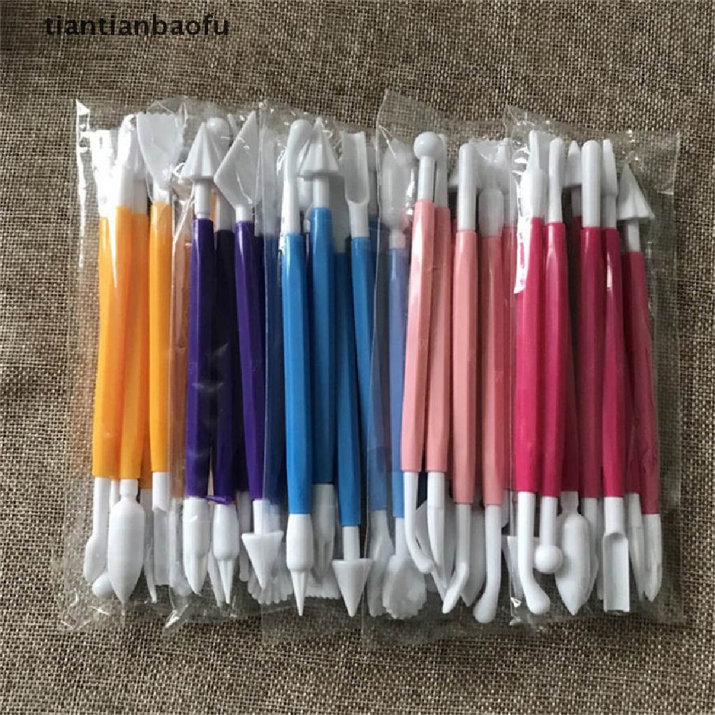 (Tianbaofu) 8pcs / set Mainan Alat Pembentuk Clay Polymer Bahan Plastik Untuk Anak