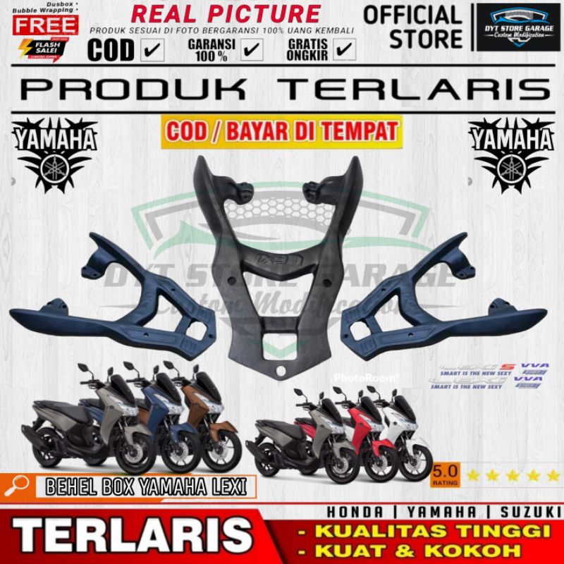 Behel Box Belakang Variasi Yamaha Lexi | Bracket Breket Box Variasi Lexi | Perlengkapan Touring Box 