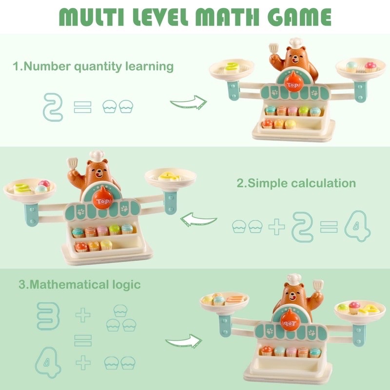 top bright balance math game counting toys mainan edukasi anak mainan timbangan