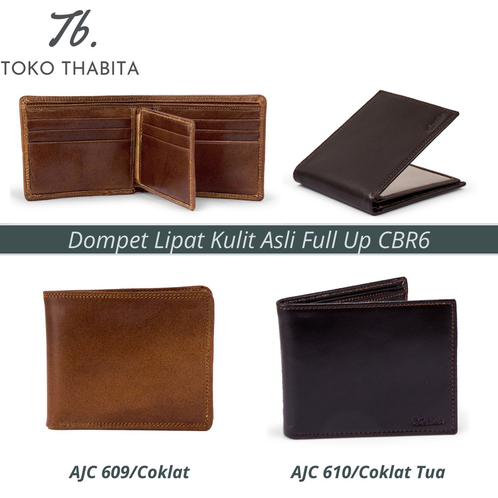 Dompet Lipat Pria Kulit Sapi Asli Handmade Original Slot Banyak Warna Coklat Hitam